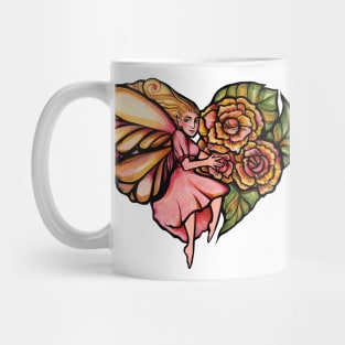 Flower Fairy Garden Heart Mug